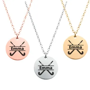 Field Hockey Gift, Personalized Field Hockey Name Necklace, Girls Custom Engraved Field Hockey Jewelry, Gifts for Field Hockey Players