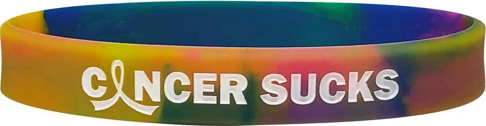 Fight Like a Girl Cancer Sucks Silicone Wristbands (10 Pack)