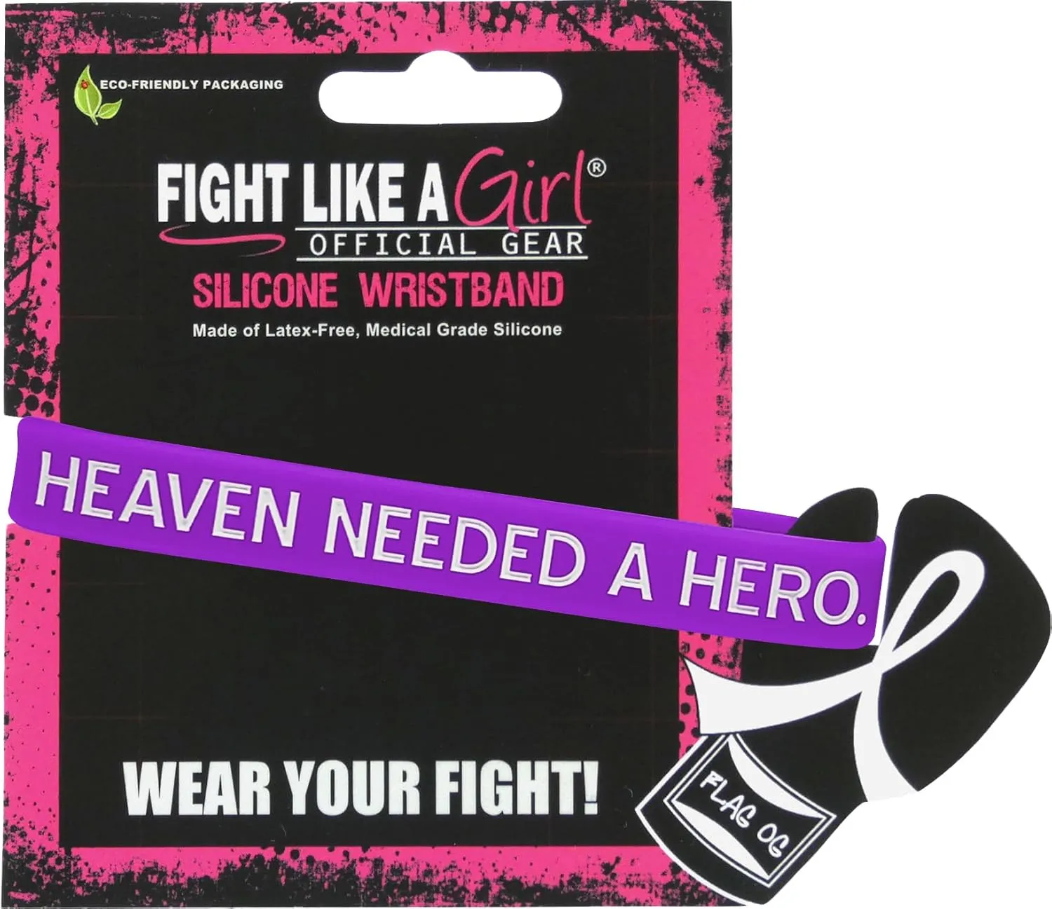 Fight Like a Girl Heaven Needed a Hero God Picked Mine Silicone Wristband Bracelet for Pancreatic Cancer, Lupus, Alzheimer's Disease Awareness (10 Pack) - Purple