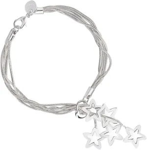 Five-line Chain Star Bracelet for Couples Inspirational Friendship Bangle Promise Symbol