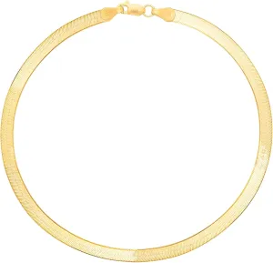 Floreo 10k Yellow Gold 6mm Super Flexible Silky Herringbone Chain Bracelet