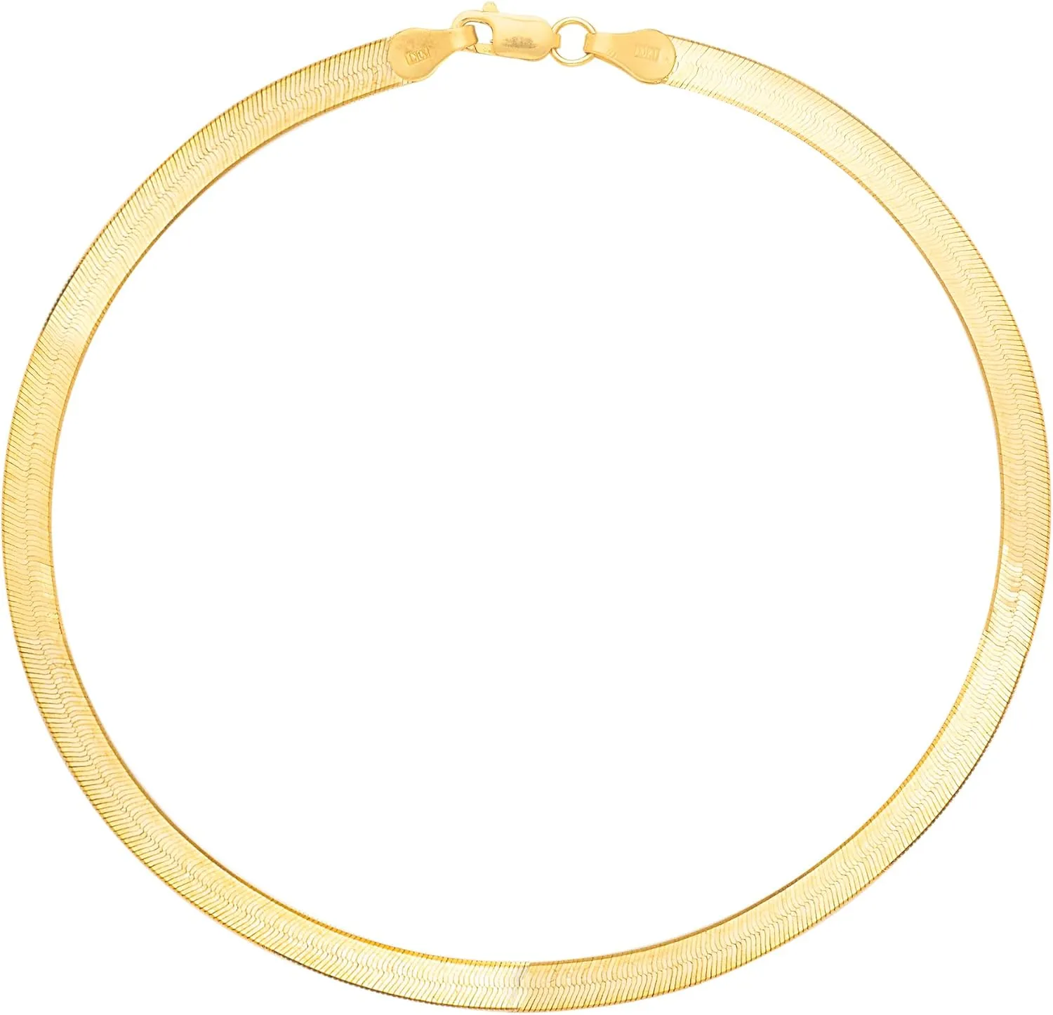 Floreo 10k Yellow Gold 6mm Super Flexible Silky Herringbone Chain Bracelet