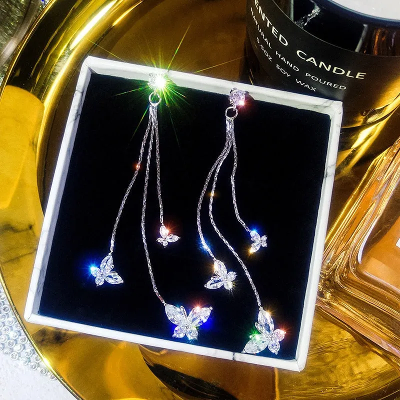 Fluttering Twinkling Butterfly Earrings