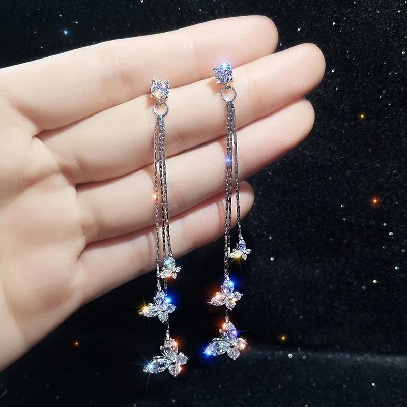 Fluttering Twinkling Butterfly Earrings