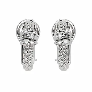 FOPE 18ct White Gold Prima 0.08ct Diamond Hoop Earrings 74608OX_BB_B_XBX_000