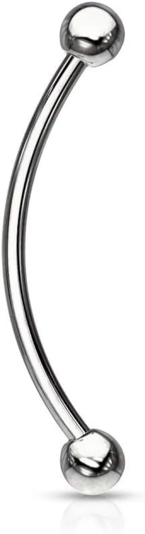 Forbidden Body Jewelry Snake Eyes Piercing Jewelry Tongue, Conch, Belly Button or Eyebrow Rings for Women & Men, 16g Curved Barbell 3mm Solid Ball Ends Surgical Steel Piercing Silver, Choose Your Size