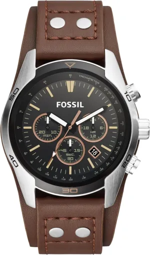 Fossil Men's Coachman Quartz Stainless Steel and Leather Chronograph Watch