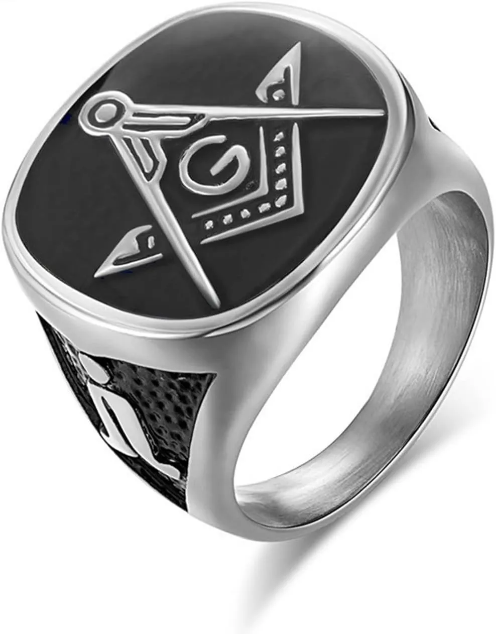 Freemason Gifts Masonic Biker Rings Masonic Master Mason Ring Freemason Signet Style Jewelry Mason Signet Band Jewelry