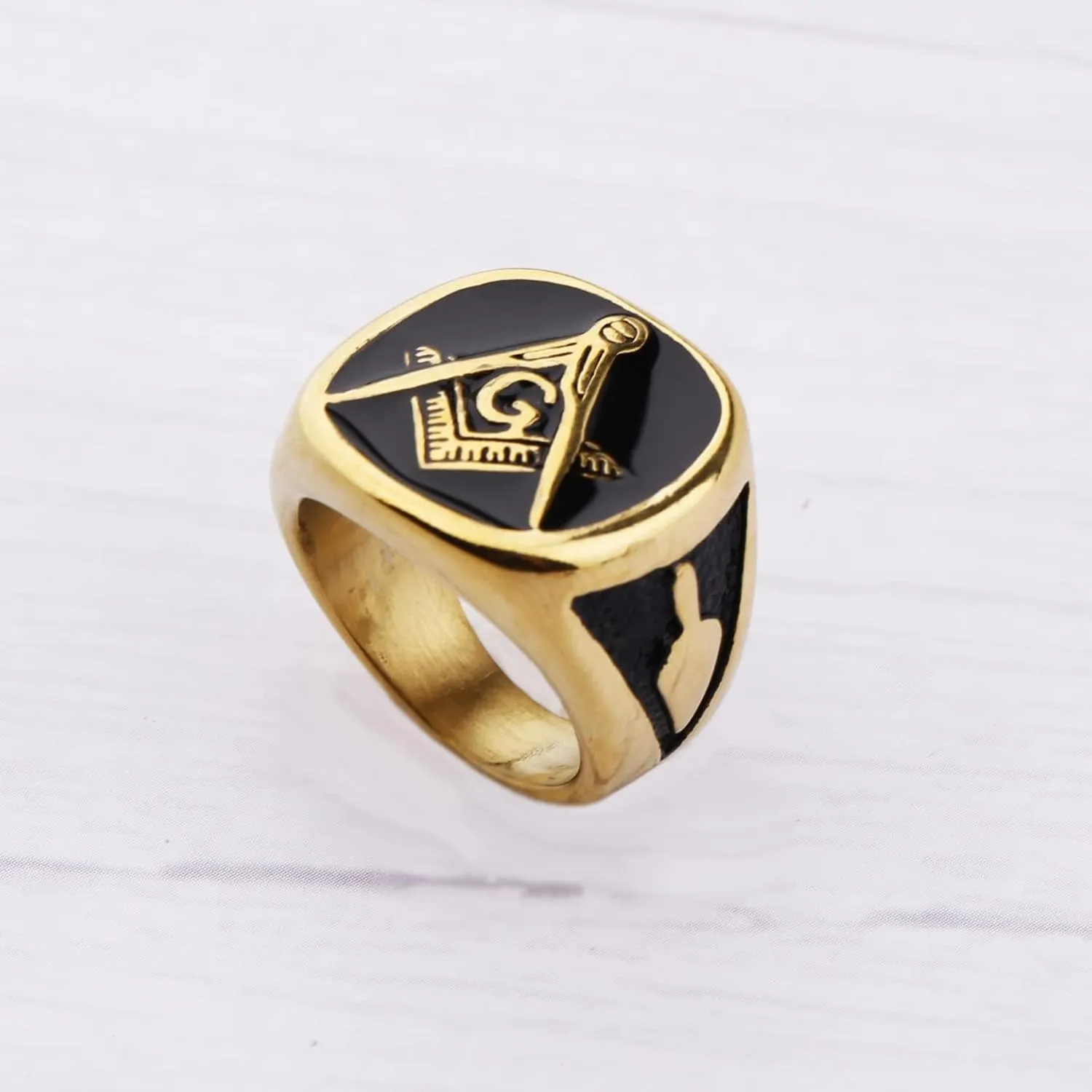 Freemason Gifts Masonic Biker Rings Masonic Master Mason Ring Freemason Signet Style Jewelry Mason Signet Band Jewelry