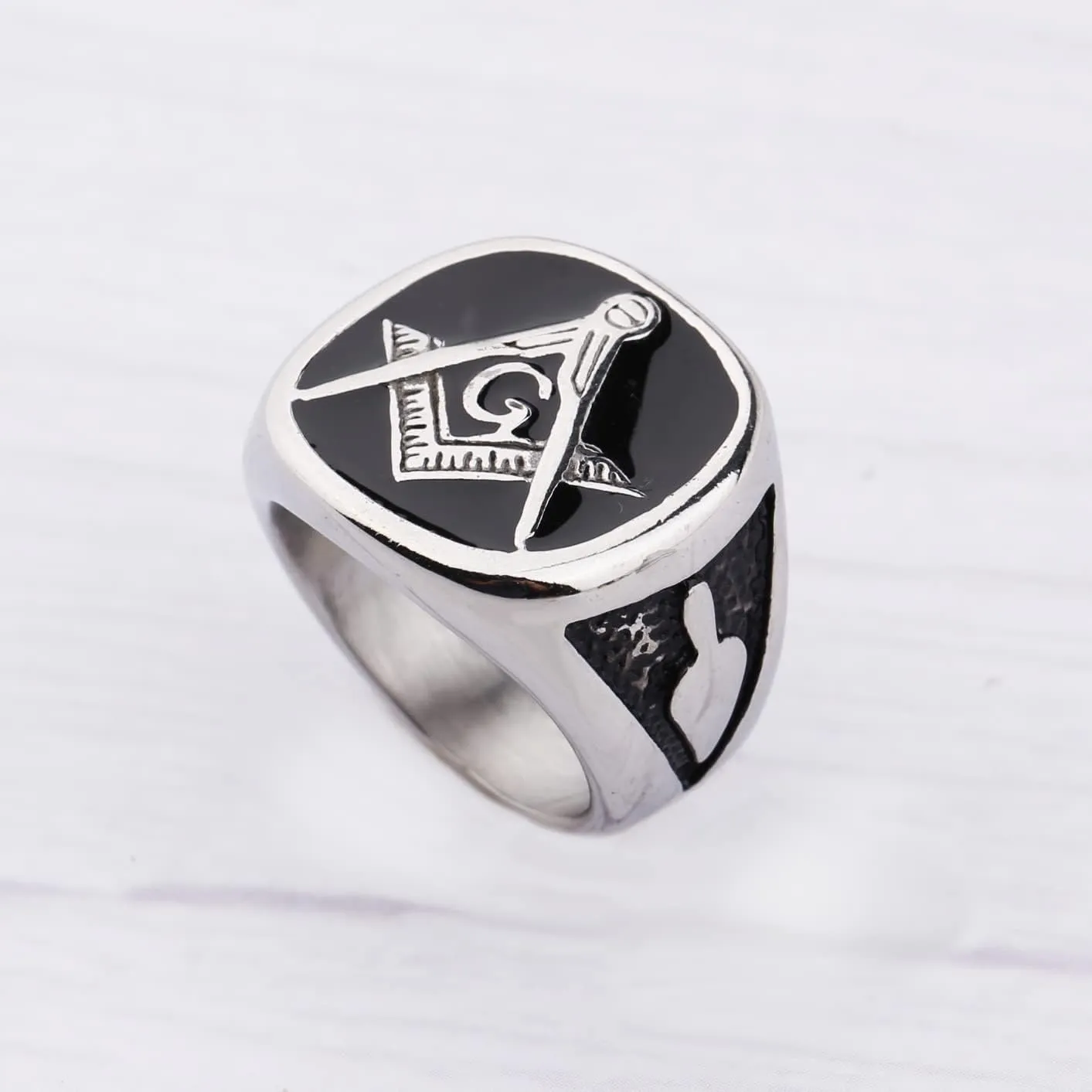 Freemason Gifts Masonic Biker Rings Masonic Master Mason Ring Freemason Signet Style Jewelry Mason Signet Band Jewelry