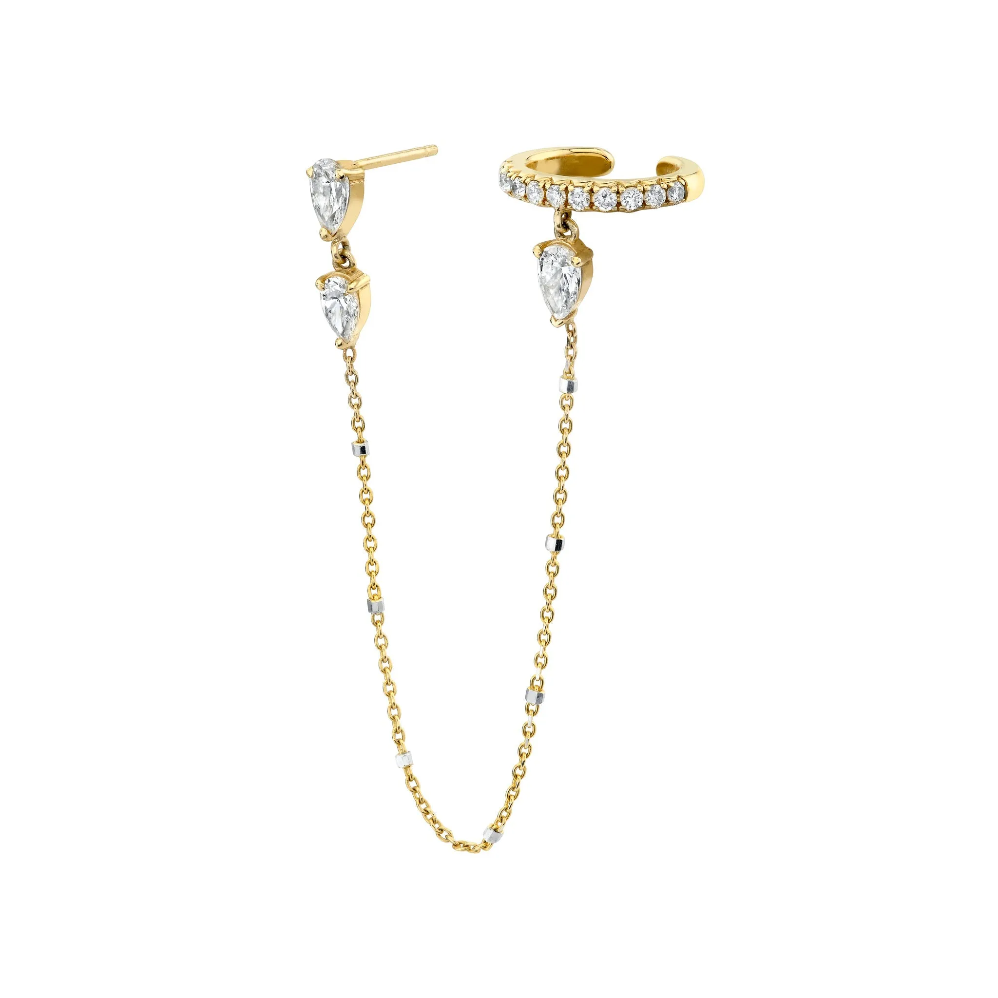 French Pave Ear Cuff with Triple Water Drop Diamond Twinkle Earring | Ready to Ship