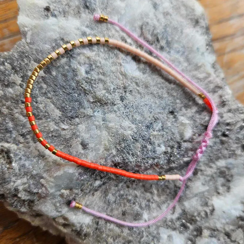 Friendship Bracelet - Orange & Gold