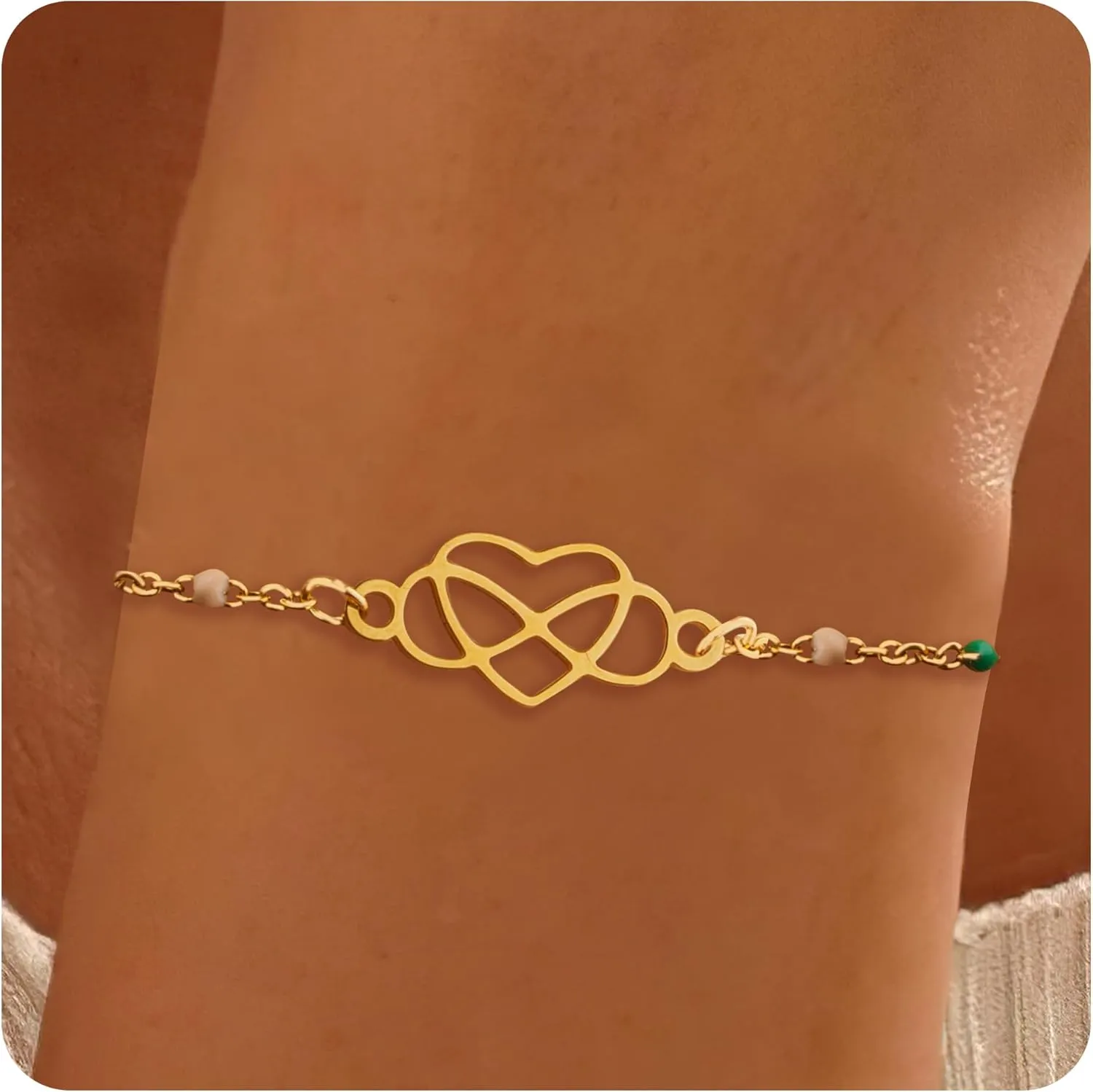 Friendship Bracelets for Women 14K Gold Plated Stainless Steel Heart Link Chain Bracelet for Best Friend Heart Charm Jewelry for Soul Sister Best Friend Friendship Gifts