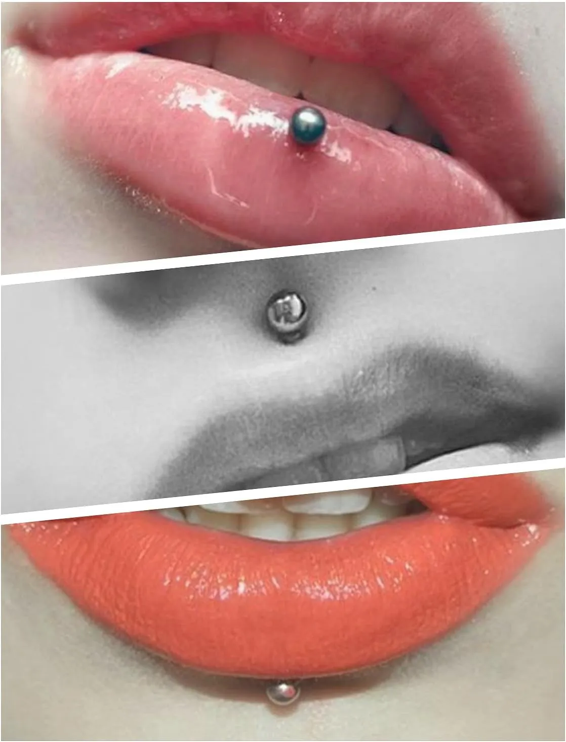 Ftovosyo 16G Medusa Piercing Jewelry Surgical Steel Labret Jewelry 6mm 8mm 10mm Length Snake Bite Ashley Lip Rings Studs Conch Helix Tragus Earring for Women Men 18Pcs
