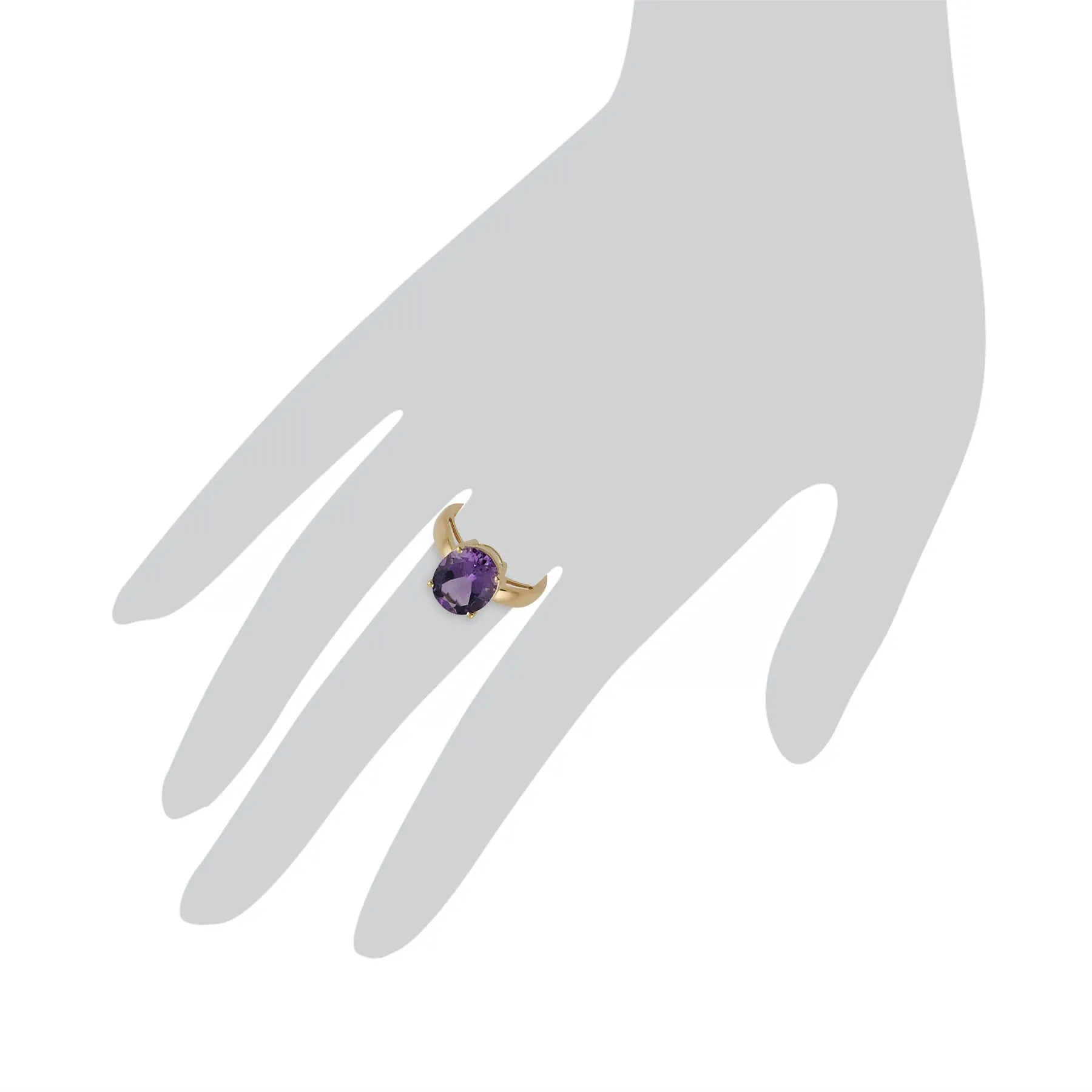 gelb 9 Karat Gold 3.67ct natürlich Amethyst klassisch Einzel Stein stil ring
