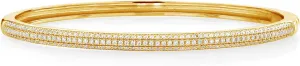 Gem Stone King White Moissanite 7 Inch Round Bangle Bracelet For Women | 1.30 Cttw | With Secure Locking | Fine Jewelry Gifts for Her Mom Women Wife
