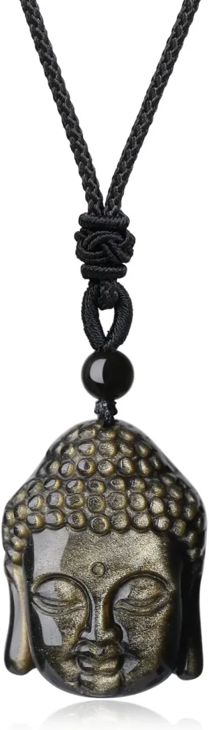 Gemstone Prayer Buddha Crystal Necklace