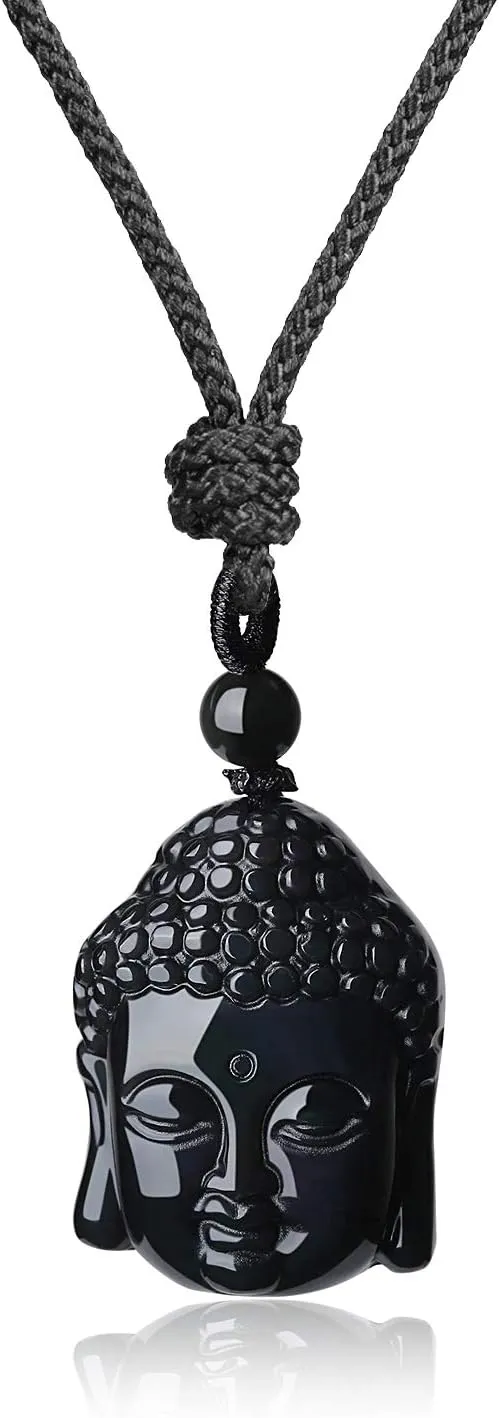 Gemstone Prayer Buddha Crystal Necklace