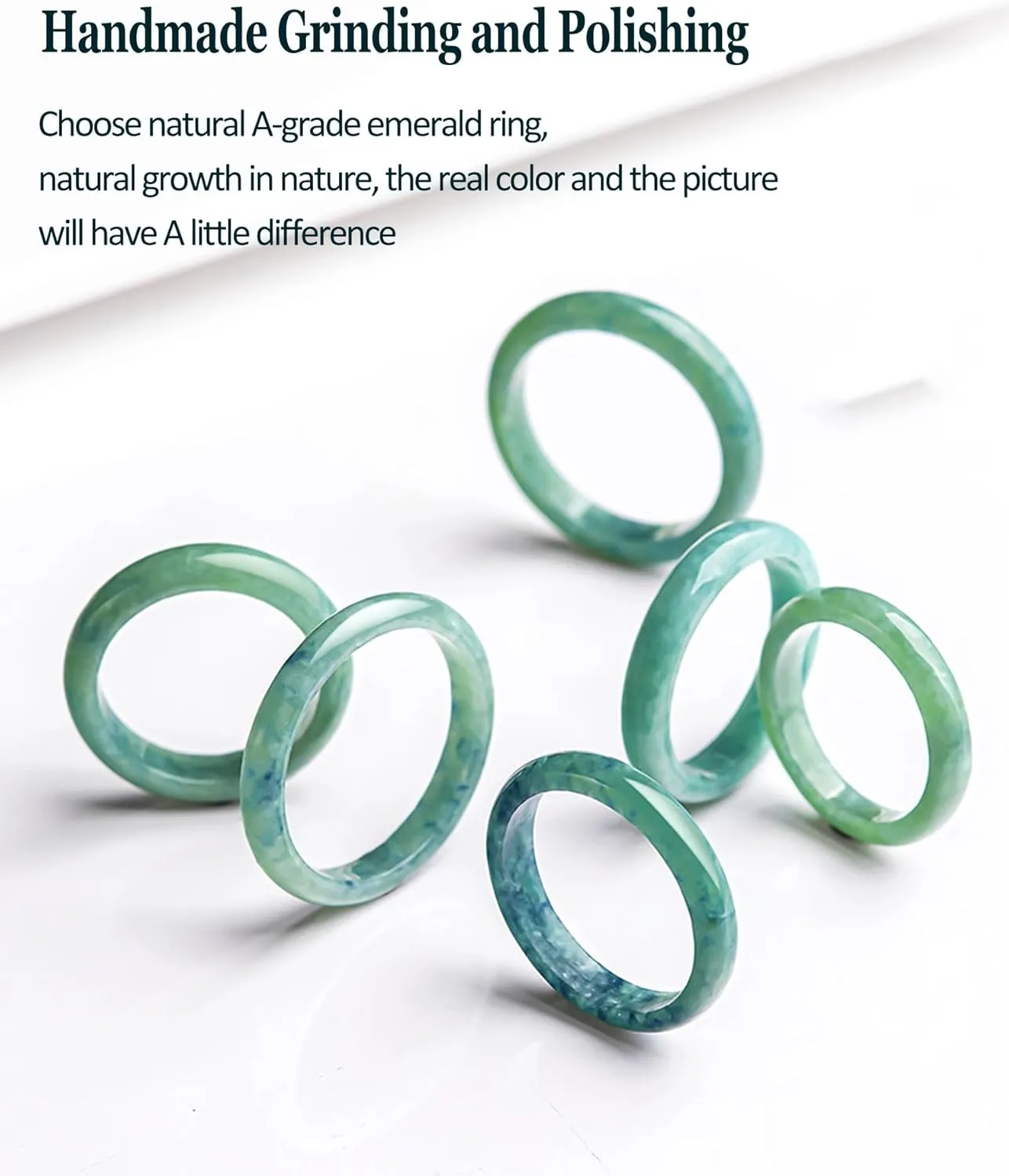 Generic Jade Authentic Jadeite Good Luck Wealth Gold layerde Healing Ring Real Nature Crystal Genuine for Women Jewelry Gifts, Green