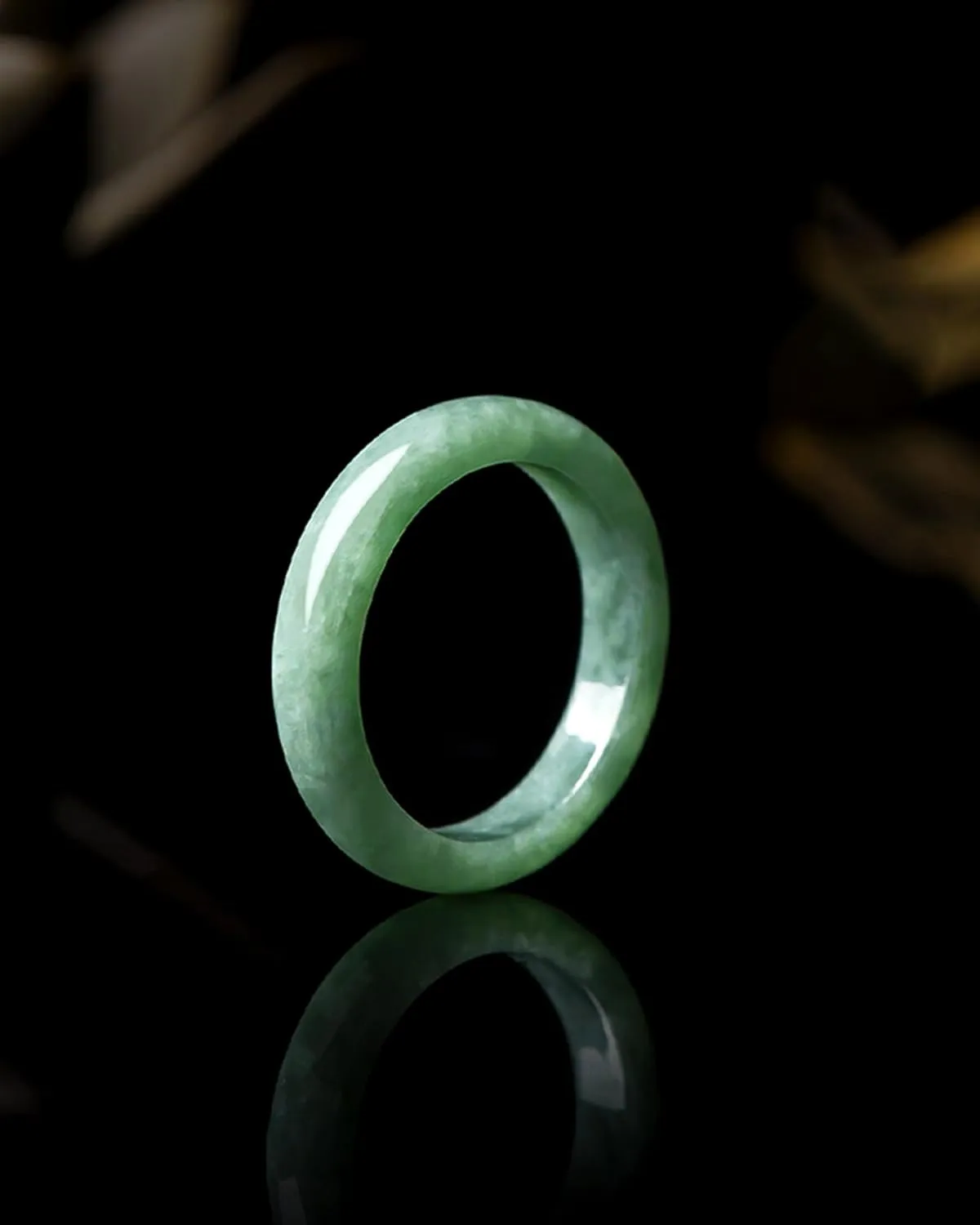 Generic Jade Authentic Jadeite Good Luck Wealth Gold layerde Healing Ring Real Nature Crystal Genuine for Women Jewelry Gifts, Green