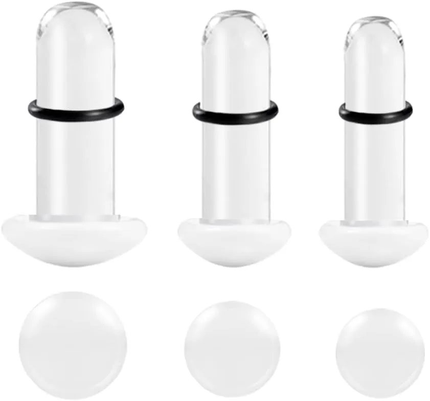 Glass Ear Gauges Stretching Kit 3 Pairs/6Pcs 16G-12G Ear Expander Plugs Short Taper Expander Solid Tunnels Body Piercing Jewelry Set