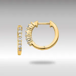 Gold Diamond Hinged Hoop Earrings - Model EM4258-025-YA