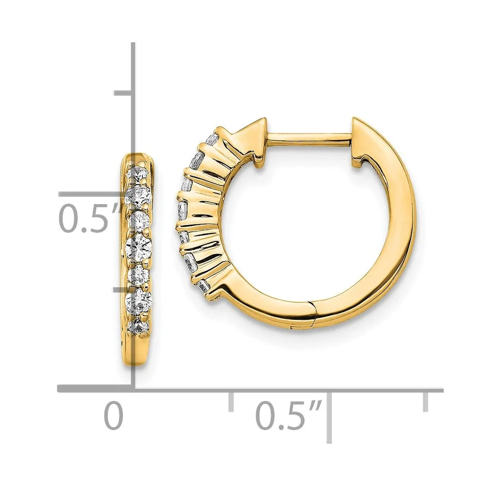Gold Diamond Hinged Hoop Earrings - Model EM4258-025-YA