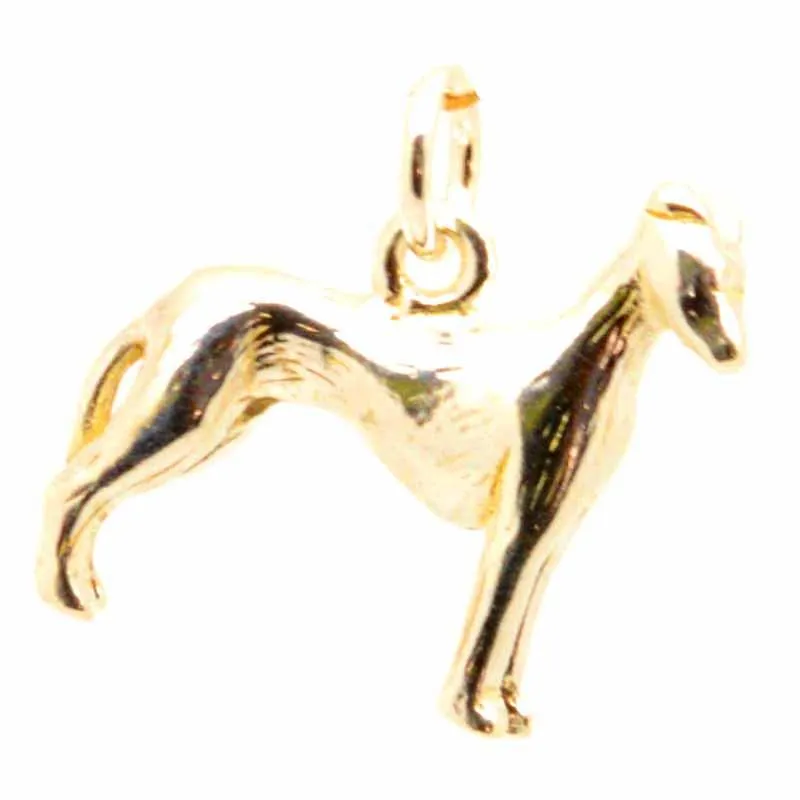 Gold Greyhound Dog Charm