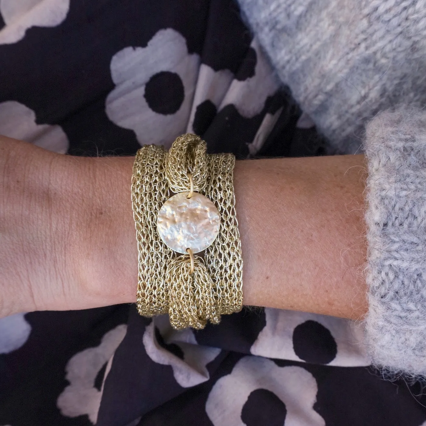 Gold Mesh Coin Bracelet