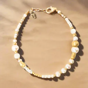 Gold Pearl Bead Bracelet