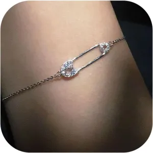 Gold Safety Pin Bracelet - Mental Health Link Bracelet for Women