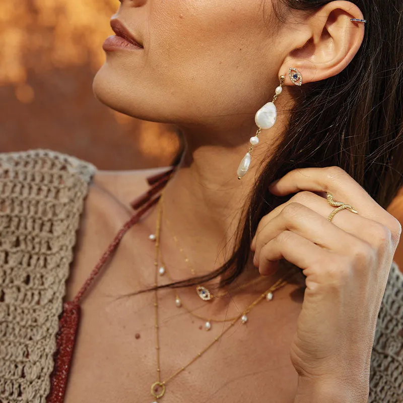 GOLDEN SOUL EVIL EYE EARRINGS