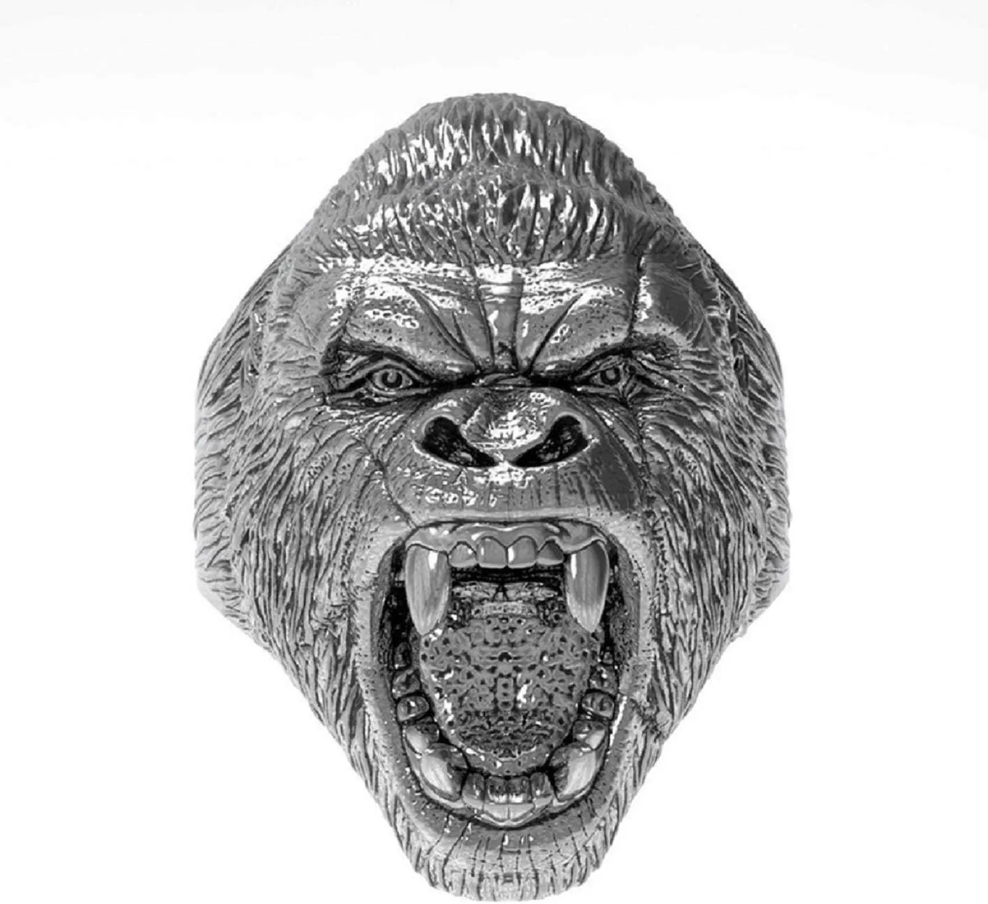 Gorilla Ring for Men, Angry Orangutan Ring Big Monkey Ring, Hip Hop Biker Men's Fashion Domineering Punk Ring, Vint- Animal Ring Jewelry - Men