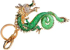 Green Dragon Keychain Chinese Zodiac Dragon Shape Keychain Lovely Rare Vintage Friendship Keychain Gift Pendant
