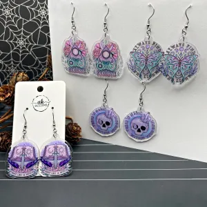 Halloween Purple Goth Earrings,