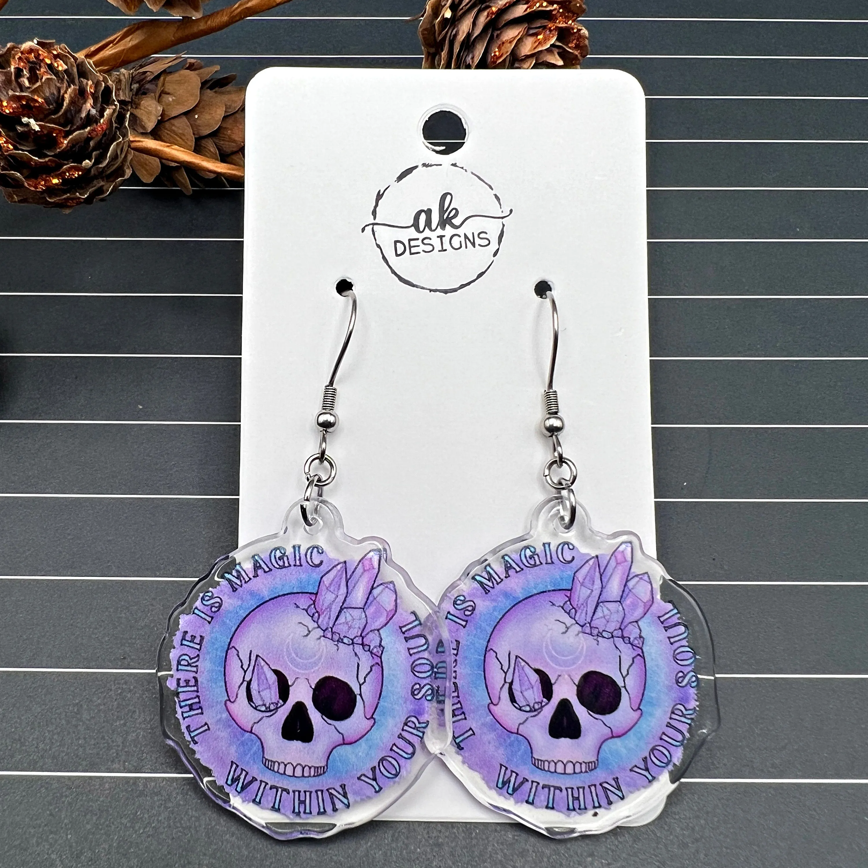Halloween Purple Goth Earrings,