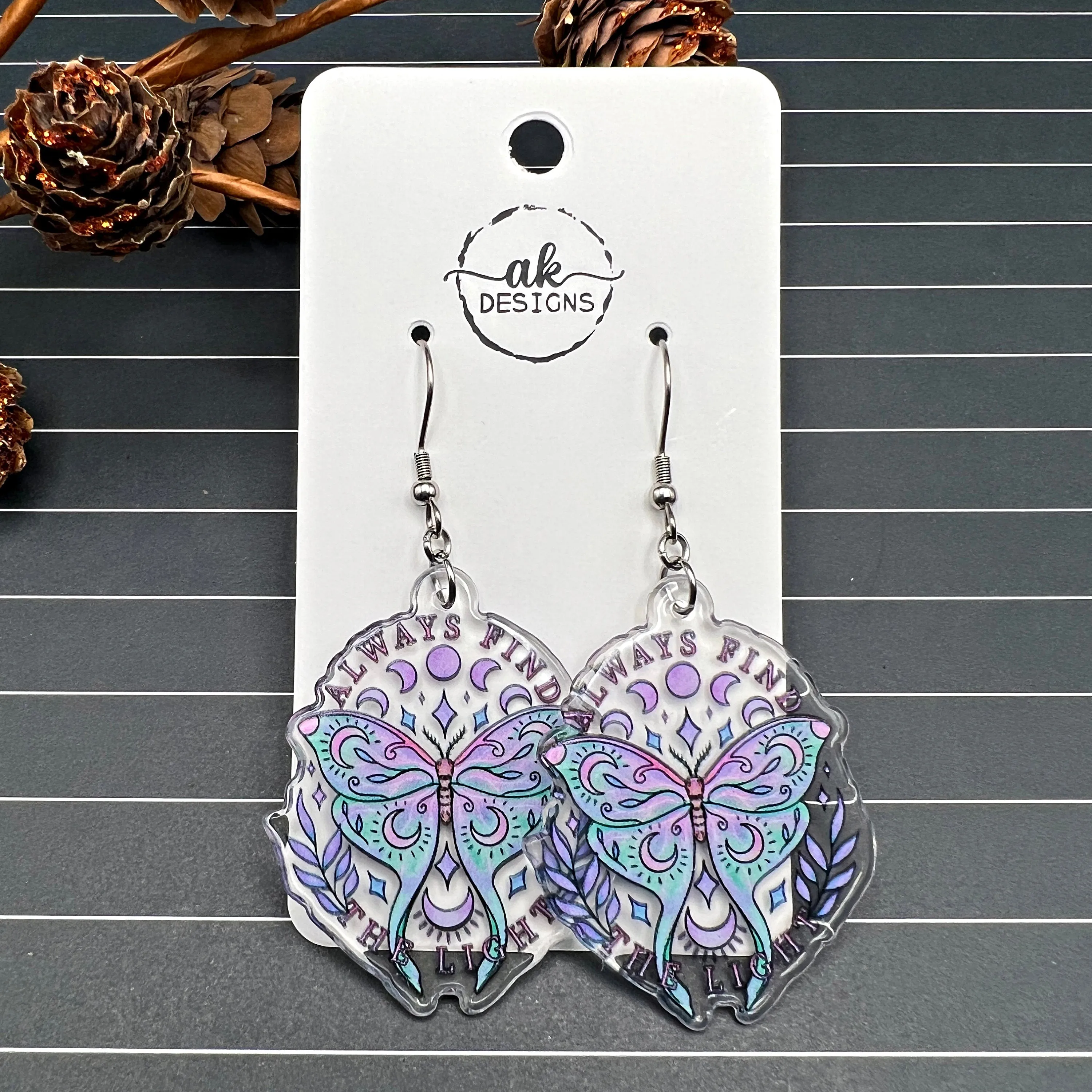 Halloween Purple Goth Earrings,