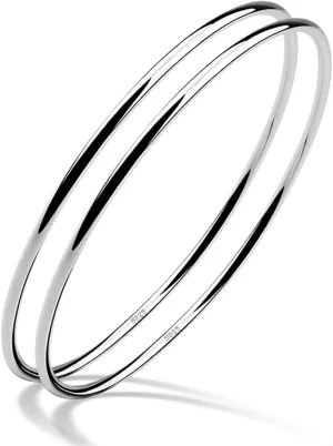 H&Beautimer 925 Sterling Silver Bracelet for Women's Italian Handmade Solid Bangle 2/3/4/5/6/7 Set Rose Gold Fine Jewelry With Gift Box