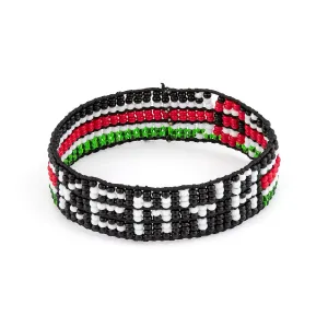 Handmade Kenya Flag Beaded Bracelet - Adjustable and Expandable, Perfect for Teenagers and Adults with Smaller Arm Sizes (Kenya)
