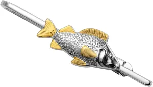 HAWSON 2 Inch Fish Tie Clip for Men - Unique Animal Tie Bar, Silver Tie Pin for Wedding, Party, Business - Classic Mens Accessories Gift