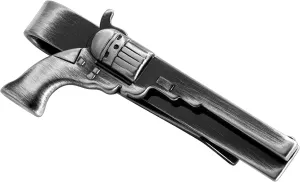 HAWSON 2 Inch Men's Tactical Gun Design Tie Clip Black Tie Bar for Wedding, Military Events, Outdoor Weapon-Inspired Groomsmen Accessories & Gifts