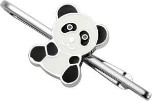 HAWSON 2 Inch Panda Tie Clip for Men - Unique Animal Tie Bar, Silver Tie Pin for Wedding, Party, Business - Classic Mens Accessories Gift