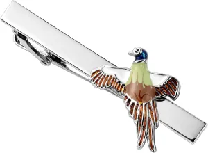 HAWSON 2.2 Inch Men's Animal Flying Bird Tie Clip Silver Tie Bar for Garden Weddings, Outdoor Events, Business Nature-Inspired Groomsmen Accessories & Elegant Gifts