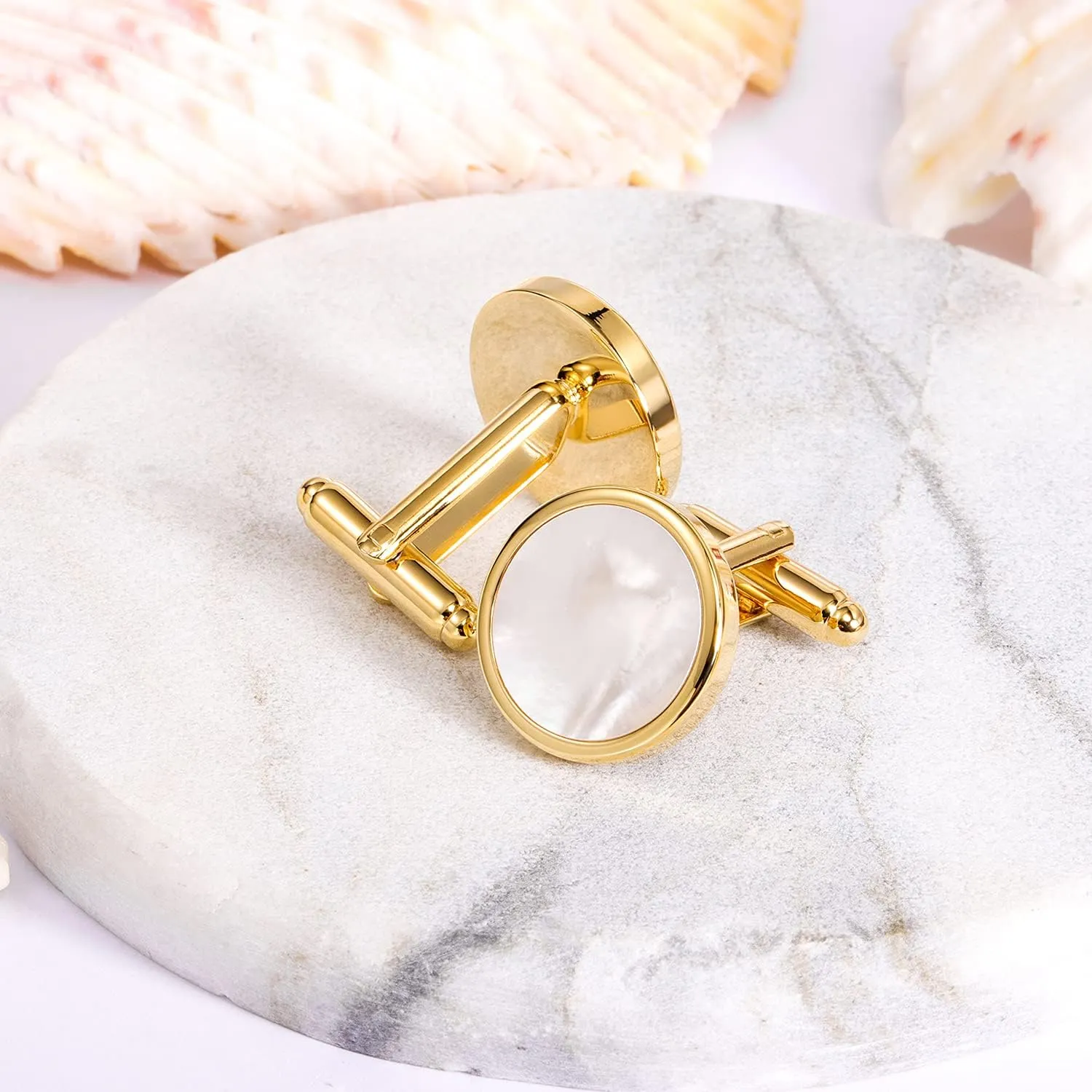 HAWSON Fashion Mother-of-Pearl Tuxedo Shirt Button and Cufflink Set, Specially Designed for Wedding Business