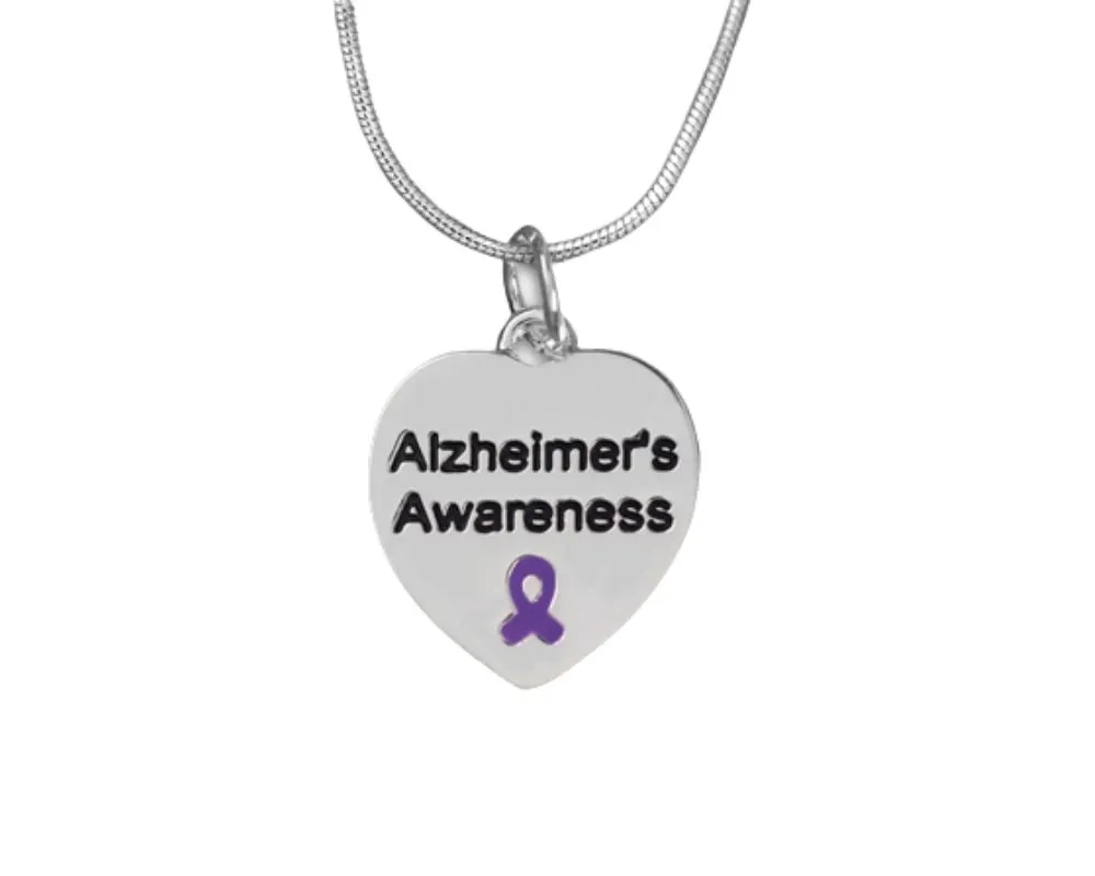 Heart Shaped  Alzheimer's Awareness  Necklaces