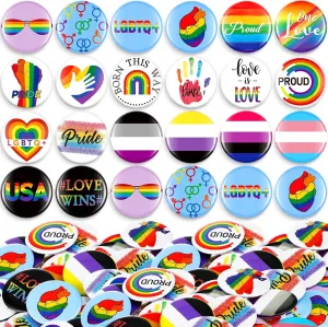 Henoyso 360 Pcs Gay Pride Pins Round Rainbow Pinback Buttons 1.5 Inch LGBTQ Rainbow LGBT Button Pin for Pride Month Events Parade Activities