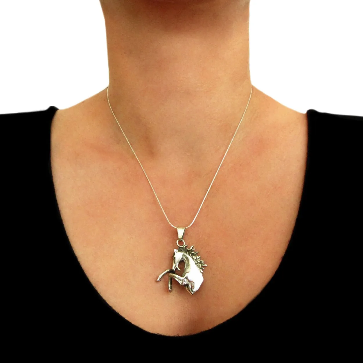 Horse Head 925 Sterling Silver Pendant