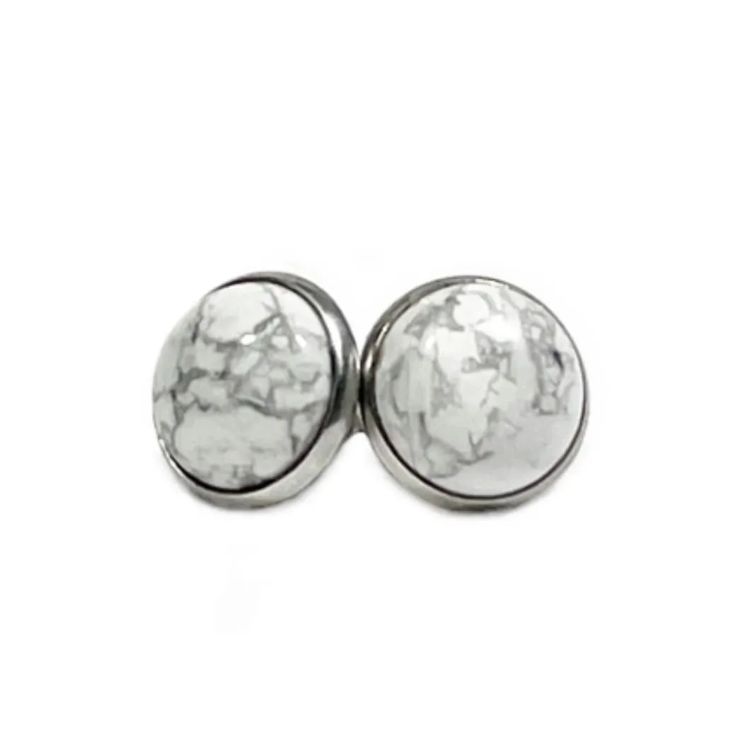 Howlite 12 mm Studs