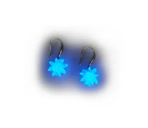 Ice Crystal Necklace/Earrings - Shiva Diamond Dust - Glow in the Dark Sterling Silver - Snowflake - Gamer Themed Jewelry