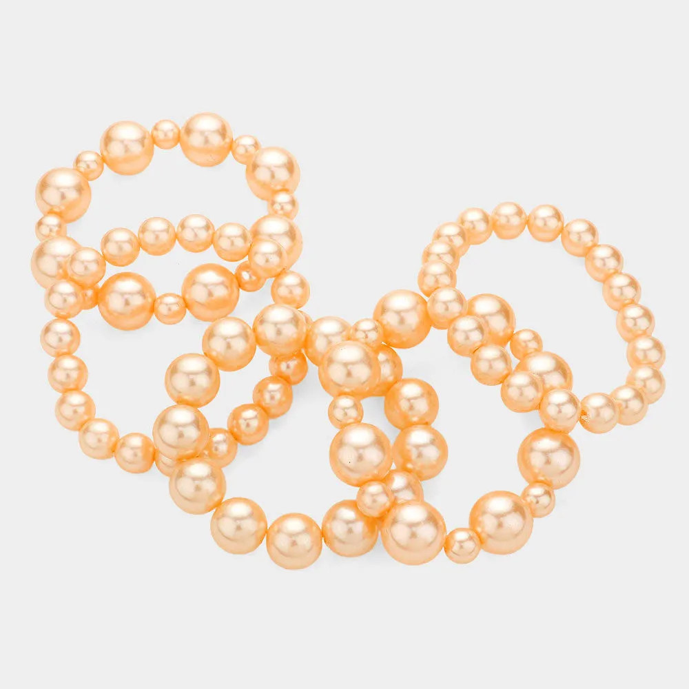 iLLASPARKZ 5PCS - Pearl Strand Stretch Bracelets